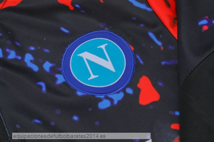 Nuevo Conjunto Completo Sudadera Entrenamiento Napoli 24/25 Naranja Negro Baratas